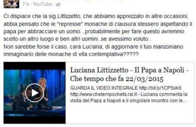 Suore di clausura su Facebook contro Littizzetto